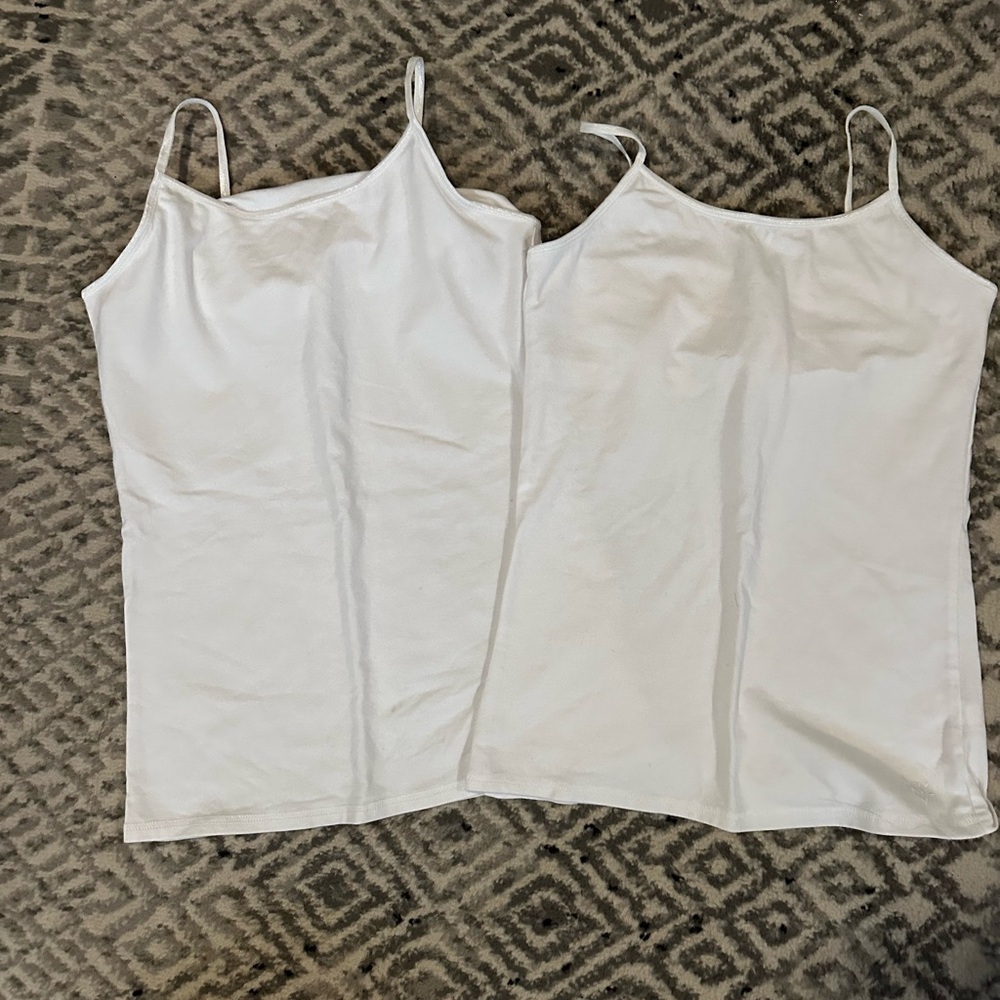 Justice girls white camis, size L, NWOT